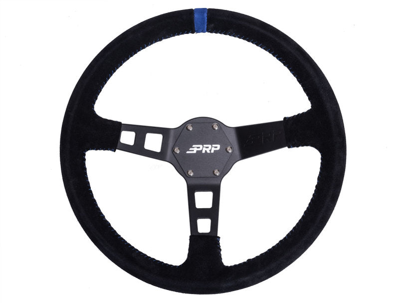 PRP Deep Dish Suede Steering Wheel- Blue