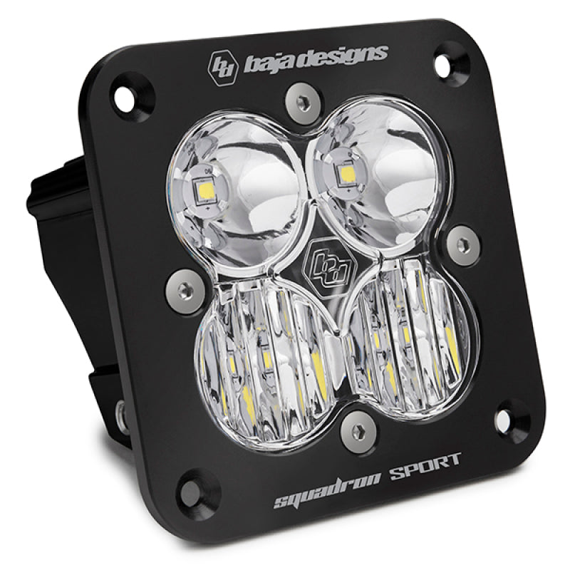 BAJA DESIGNS Squadron Sport Driving/Combo Pattern Flush Mount Black LED Light Pod - Clear