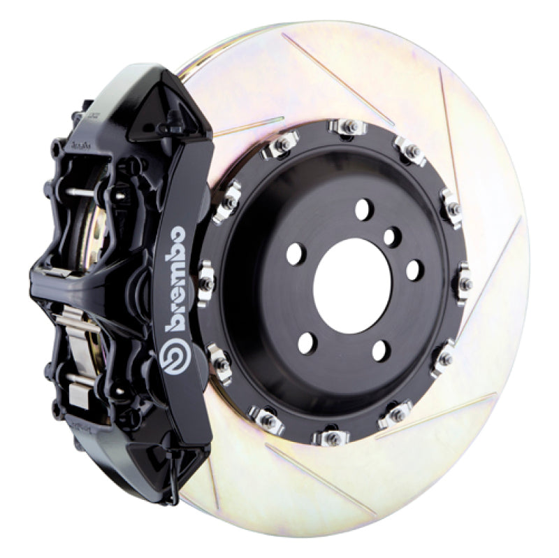 BREMBO 03-13 Flying Spur Front GT BBK 6 Piston Cast 411x34 2pc Rotor Slotted Type1 -Black