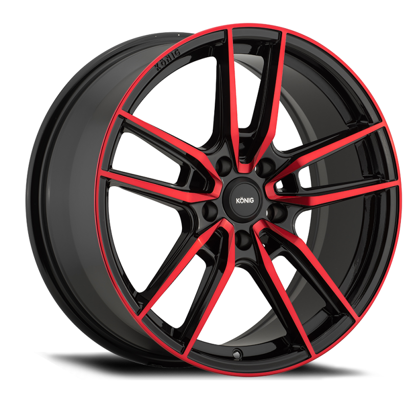 KONIG Myth 16x7.5 5x114.3 ET43 Gloss Black w/ Red Tinted Clearcoat