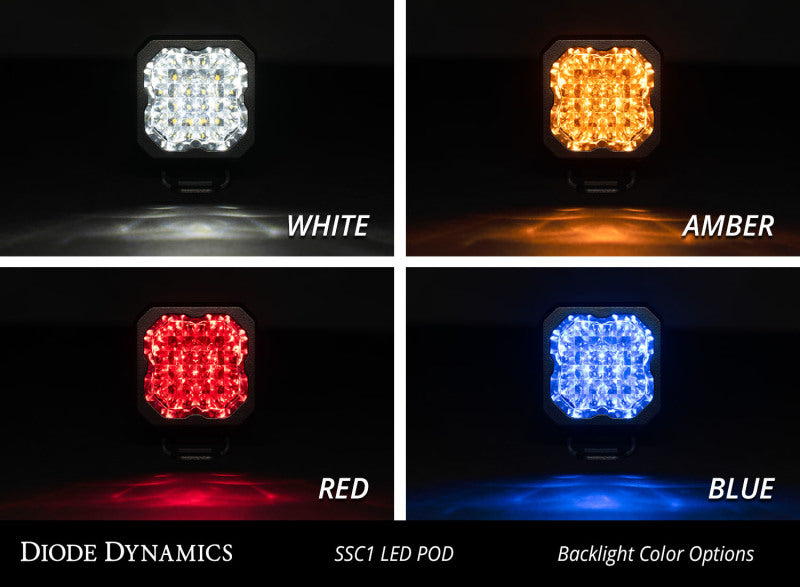 DIODE DYNAMICS Stage Series C1 LED Pod Sport - White Wide Standard ABL (Pair)