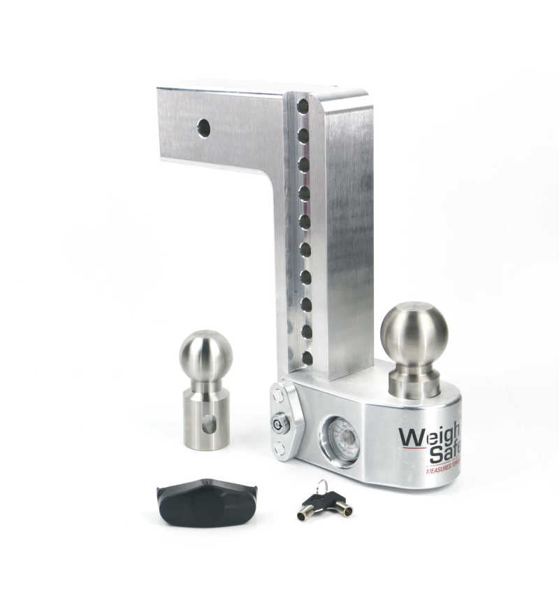 WEIGH SAFE 10in Drop Hitch w/Built-in Scale & 3in Shank (10K/21K GTWR) - Aluminum