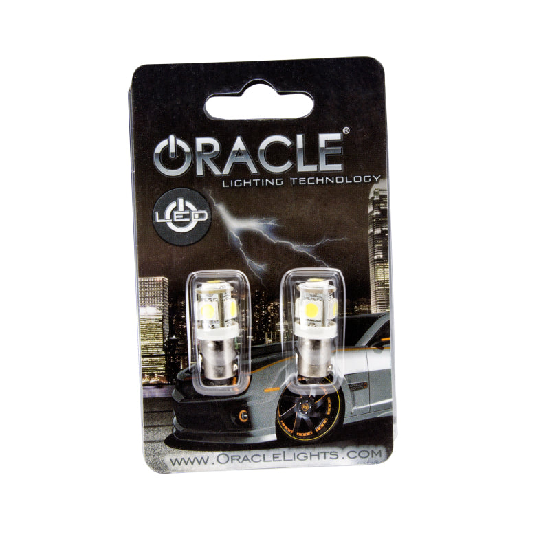 ORACLE BA9S 5 LED 3 Chip Bayonet Bulbs (Pair) - White SEE WARRANTY