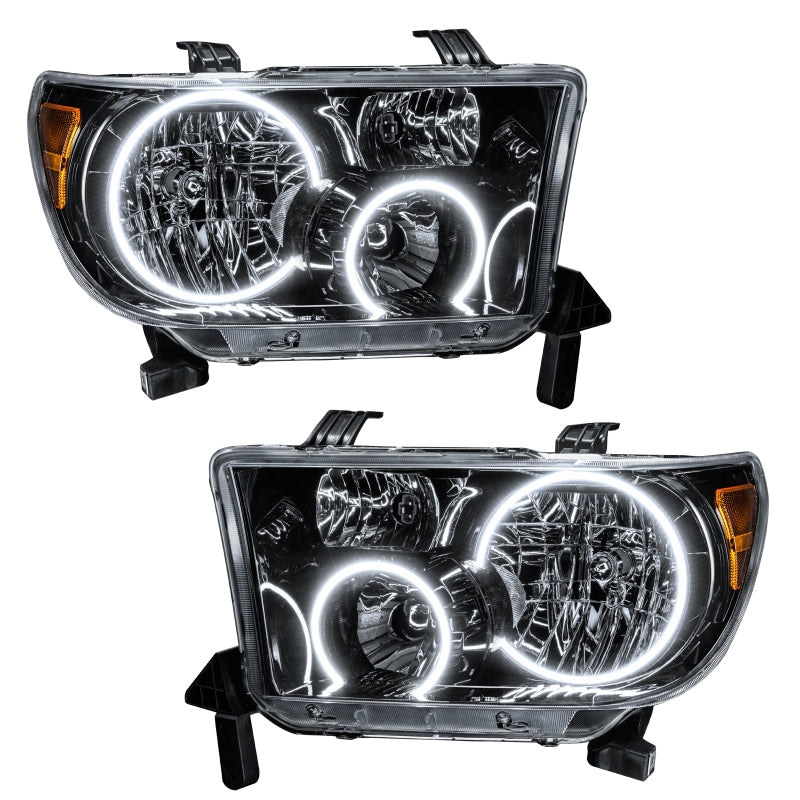 ORACLE 07-11 Toyota Tundra Pre-Assembled Headlights - Black Housing - White SEE WARRANTY