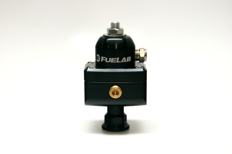 FUELAB 575 High Pressure Adjustable Mini FPR Blocking 25-65 PSI (1) -6AN In (2) -6AN Out - Black