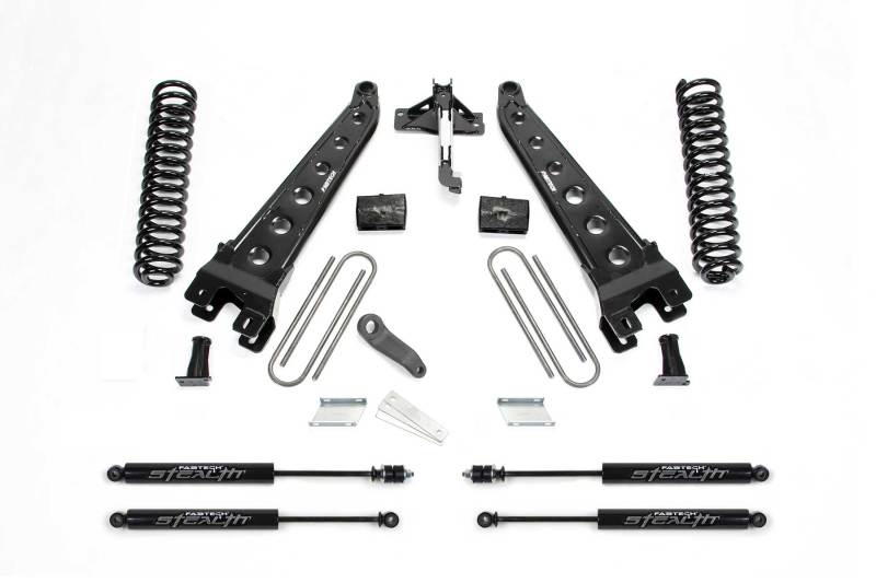 FABTECH 17-21 Ford F250/F350 4WD Gas 6in Rad Arm Sys w/Coils & Stealth