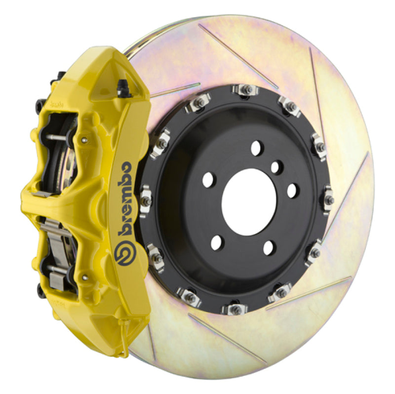 BREMBO 03-13 Flying Spur Front GT BBK 6 Piston Cast 411x34 2pc Rotor Slotted Type1 - Yellow