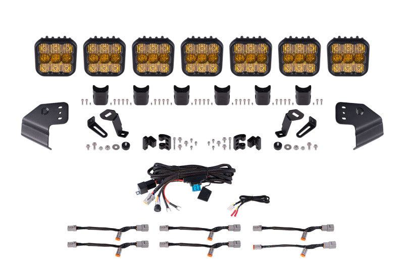 DIODE DYNAMICS Bronco SS5 Pro CrossLink Windshield - Yellow Combo Lightbar Kit