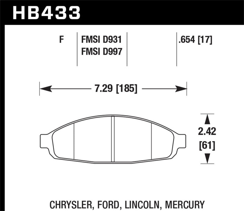 HAWK 03-11 Ford Crown Victoria DTC-70 Race Front Brake Pads
