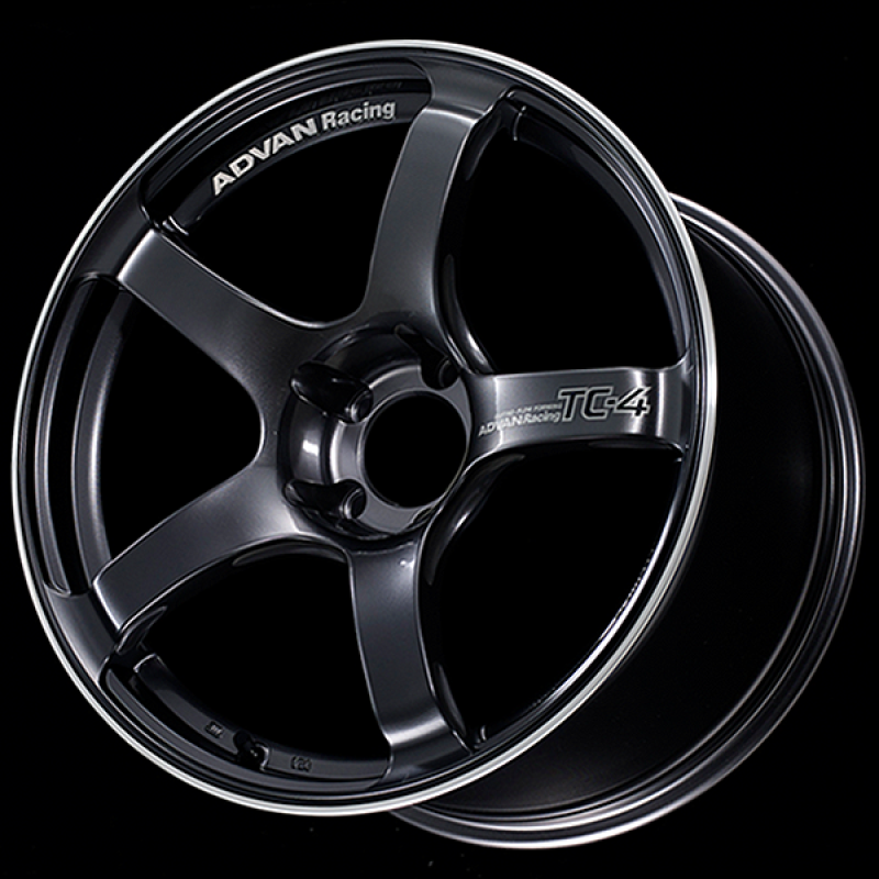 ADVAN TC4 18x8 +45 5-114.3 Racing Gun Metallic & Ring Wheel