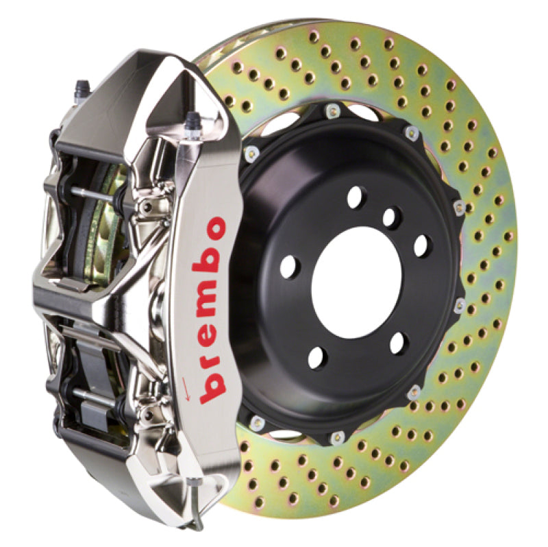 BREMBO 09-16 Z4 sDrive 28i/30i/35i Front GTR BBK 6 Piston Billet 380x32 2pc Rotor Drilled- Nickel