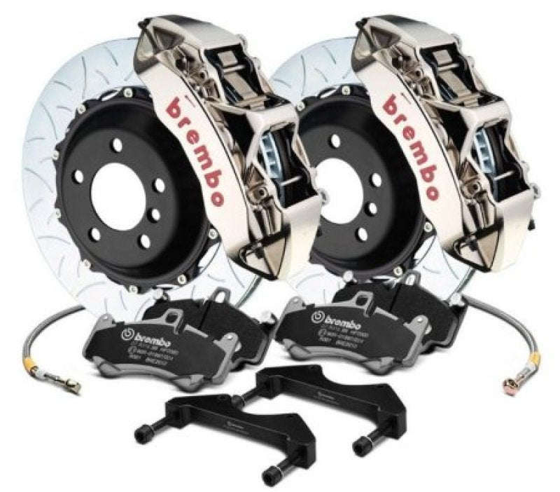 BREMBO 06-13 Corvette Z06 Excl CC Brakes Fr GTR BBK 6Pist Billet 380x32 2pc Rotor Slot Type3-Nickel