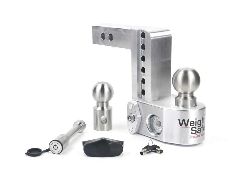 WEIGH SAFE 6in Drop Hitch w/Built-in Scale & 2in Shank (10K/12.5K GTWR) w/WS05 - Aluminum