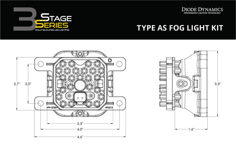 DIODE DYNAMICS SS3 LED Pod Max Type AS Kit - White SAE Fog