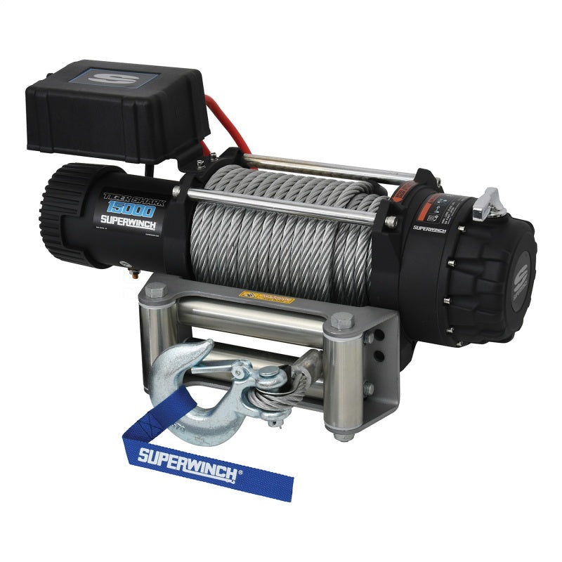 SUPERWINCH 15000 LBS 12V DC 7/16in x 82ft Wire Rope Tiger Shark 11500 Winch