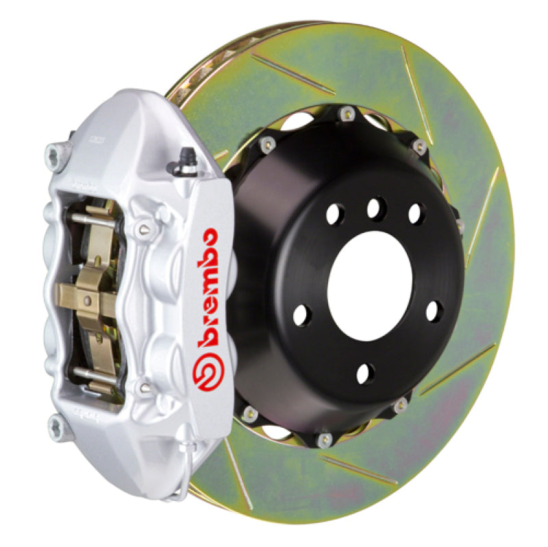 BREMBO 04-11 612 Scaglietti Rear GT BBK 4 Piston Cast 380x28 2pc Rotor Slotted Type-1-Silver