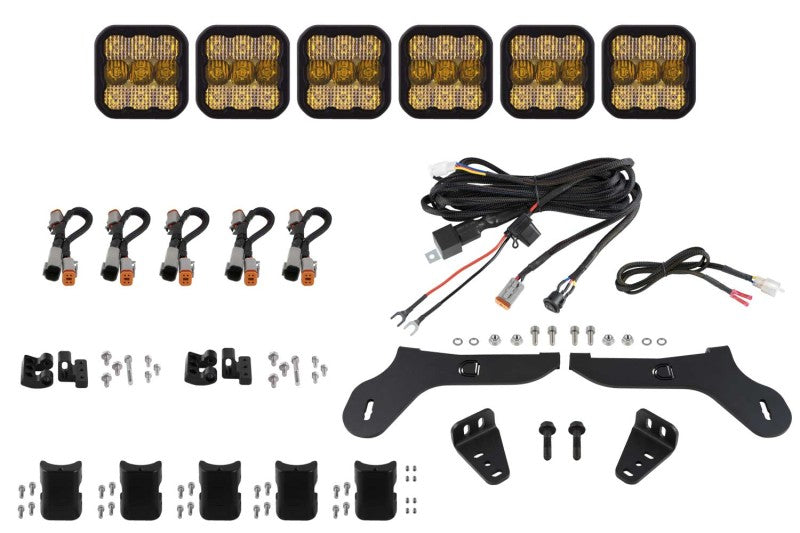 DIODE DYNAMICS 17-20 Ford Raptor SS5 Grille CrossLink Lightbar Kit - Sport Yellow Combo