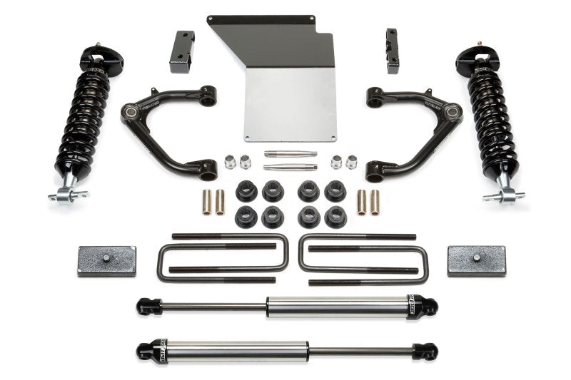 FABTECH 14-18 GM K1500 w/OE Alum. UCA 4in Uniball UCA System w/DL 2.5 Coilovers & Rear DL Shocks