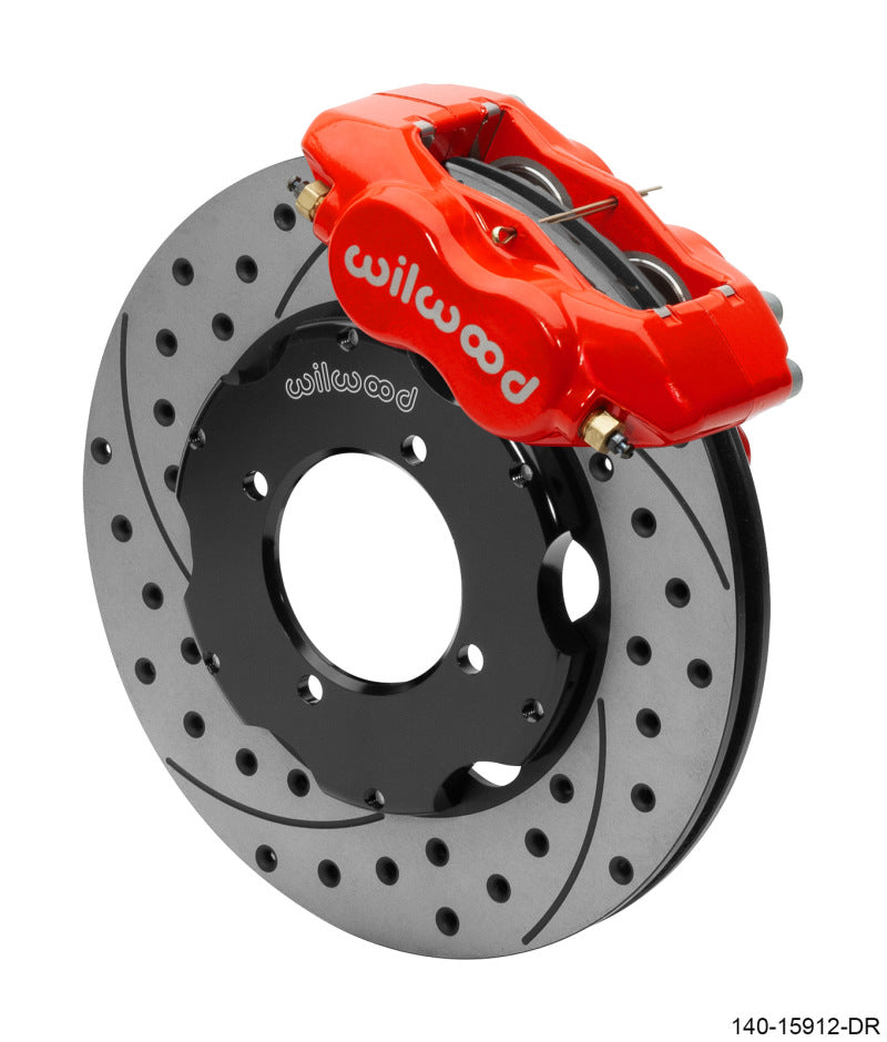 WILWOOD Dynalite Front Big Brake Kit 11.00in SRP Drilled & Slotted Rotors - Red