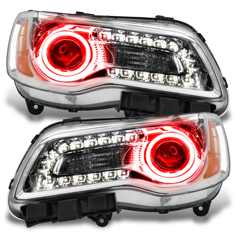 ORACLE 11-14 Chrysler 300C NON HID LED Halo Headlights Chrome Housing - Red SEE WARRANTY