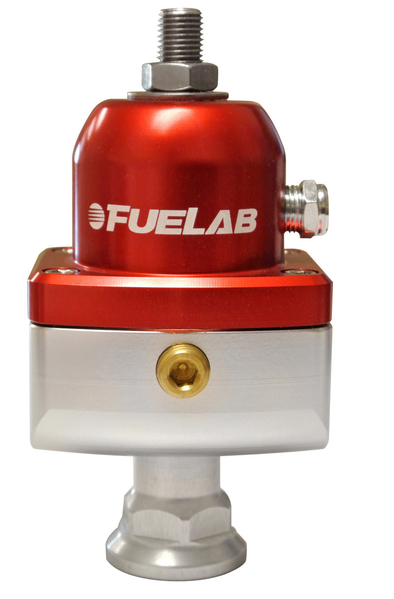 FUELAB 575 High Pressure Adjustable Mini FPR Blocking 25-65 PSI (1) -6AN In (2) -6AN Out - Red