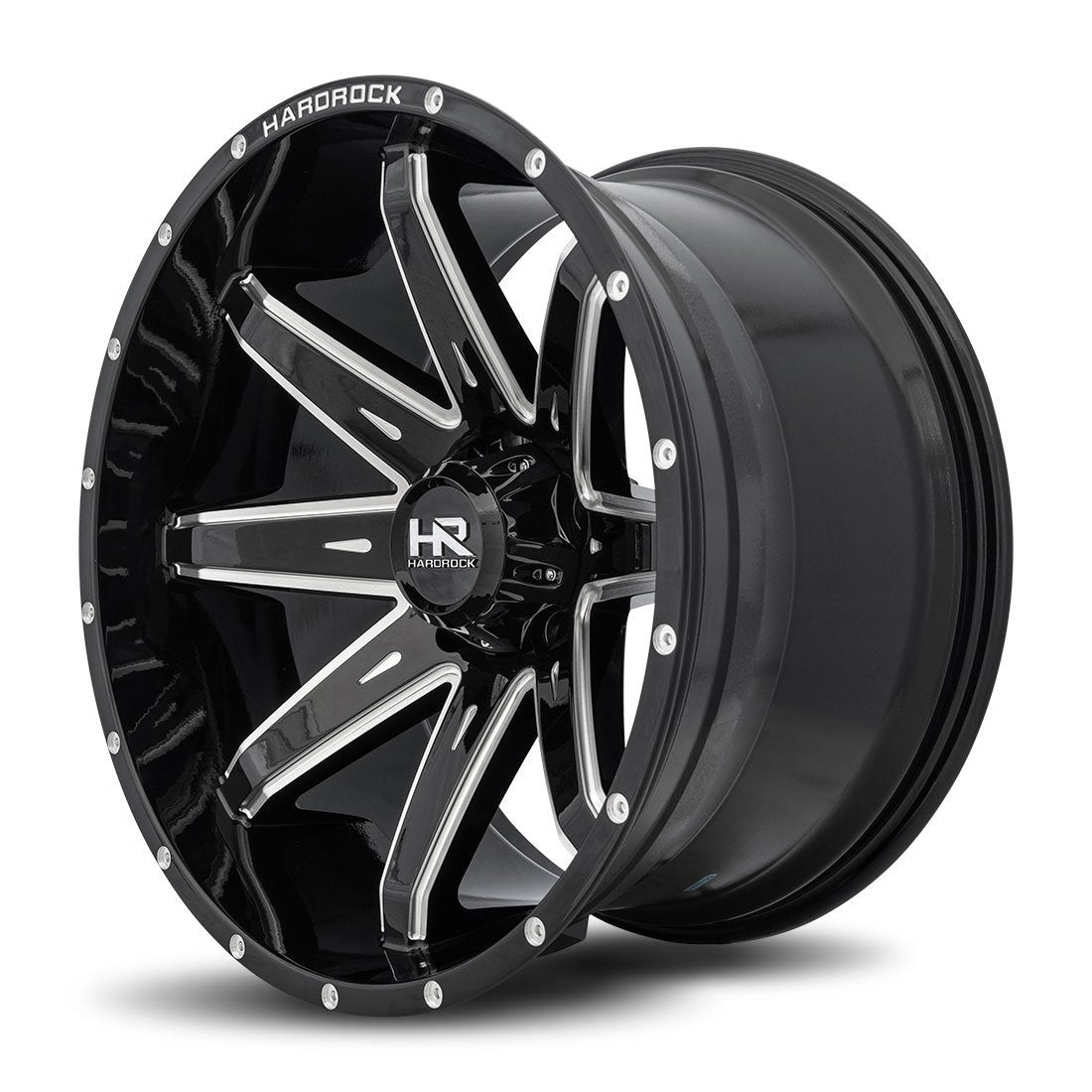 hardrock offroad wheels h502 painkiller xposed gloss black milled
