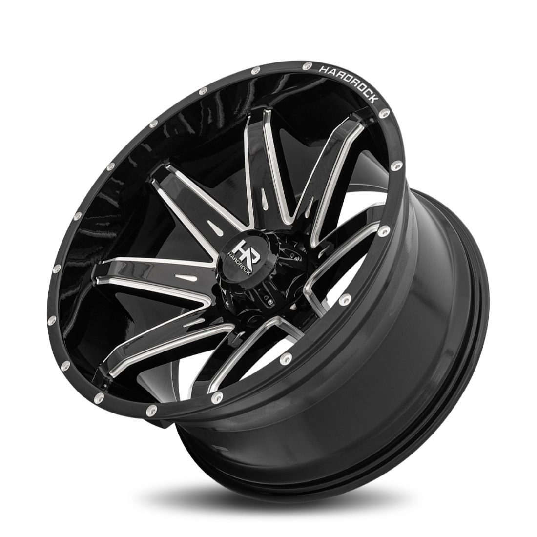 hardrock offroad wheels h502 painkiller xposed gloss black milled