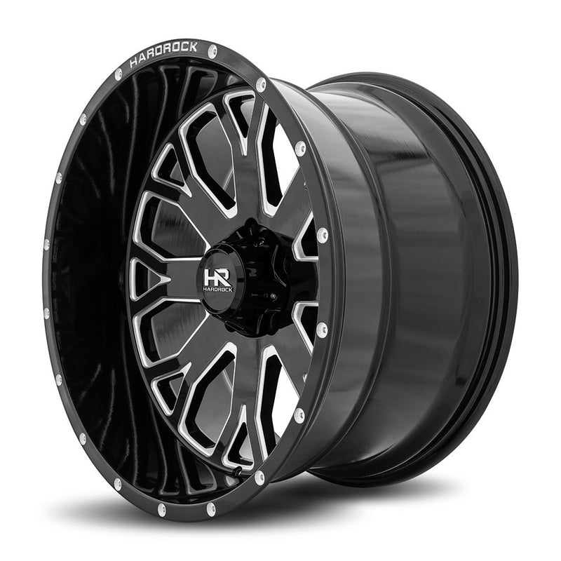 hardrock offroad wheels h504 slammer xposed gloss black milled