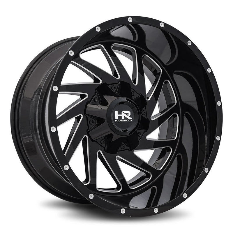 hardrock offroad wheels h704 crusher gloss black milled