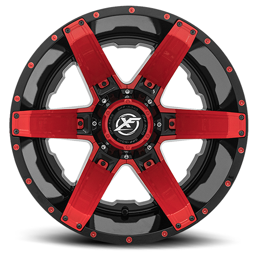 XF OFF-ROAD XF-214 Gloss Black + Red Inserts