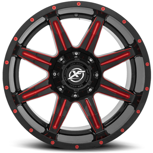 XF OFF-ROAD XF-215 Gloss Black & Red Milled