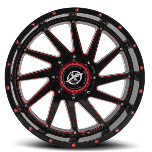 XF OFF-ROAD XF-216 Gloss Black & Red Milled