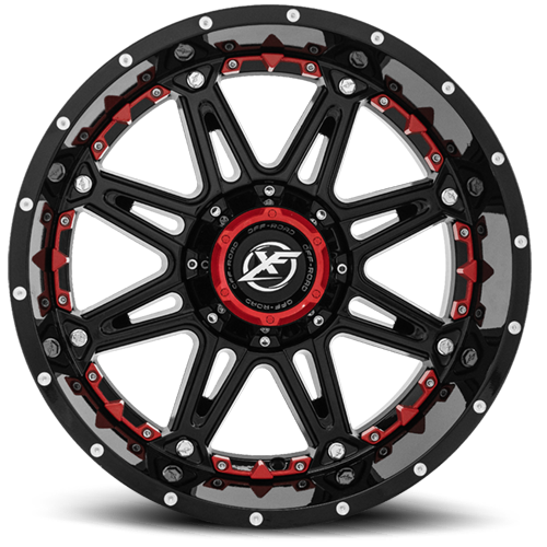 XF OFF-ROAD XF-217 Gloss Black + Red Inserts