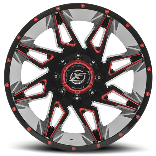 XF OFF-ROAD XF-218 Gloss Black & Red Milled
