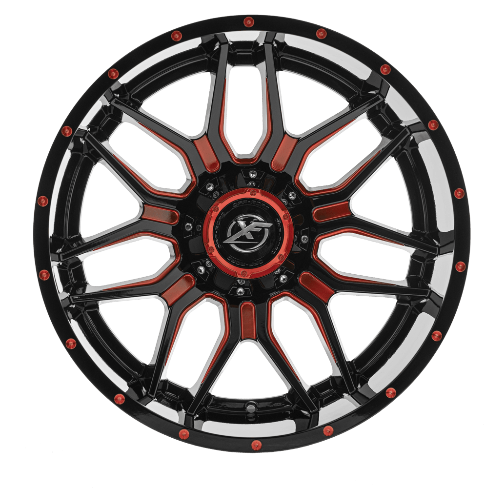 XF OFF-ROAD XF-222 Gloss Black & Red Milled