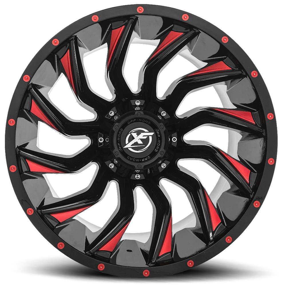 XF OFF-ROAD XF-224 Gloss Black & Red Milled