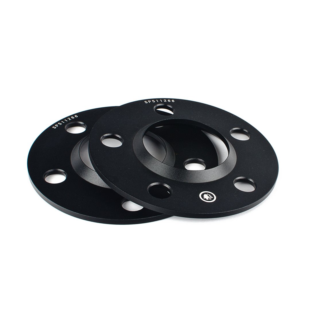 bfi 5x112 66.6 centerbore wheel spacers bfi 5mm wheel spacers - 66.6 centerbore for oem wheels only - 5x112 - black anodize