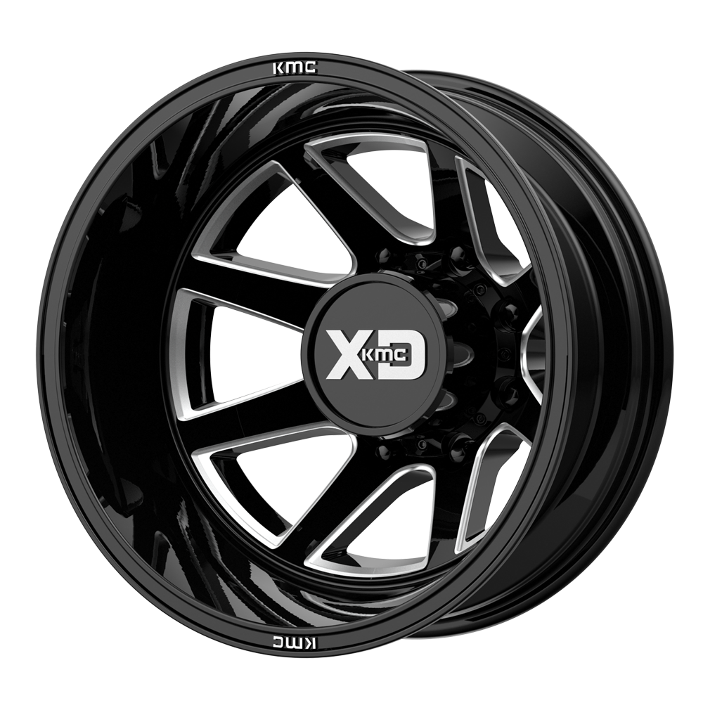 xd845 pike dually gloss black milled - rear