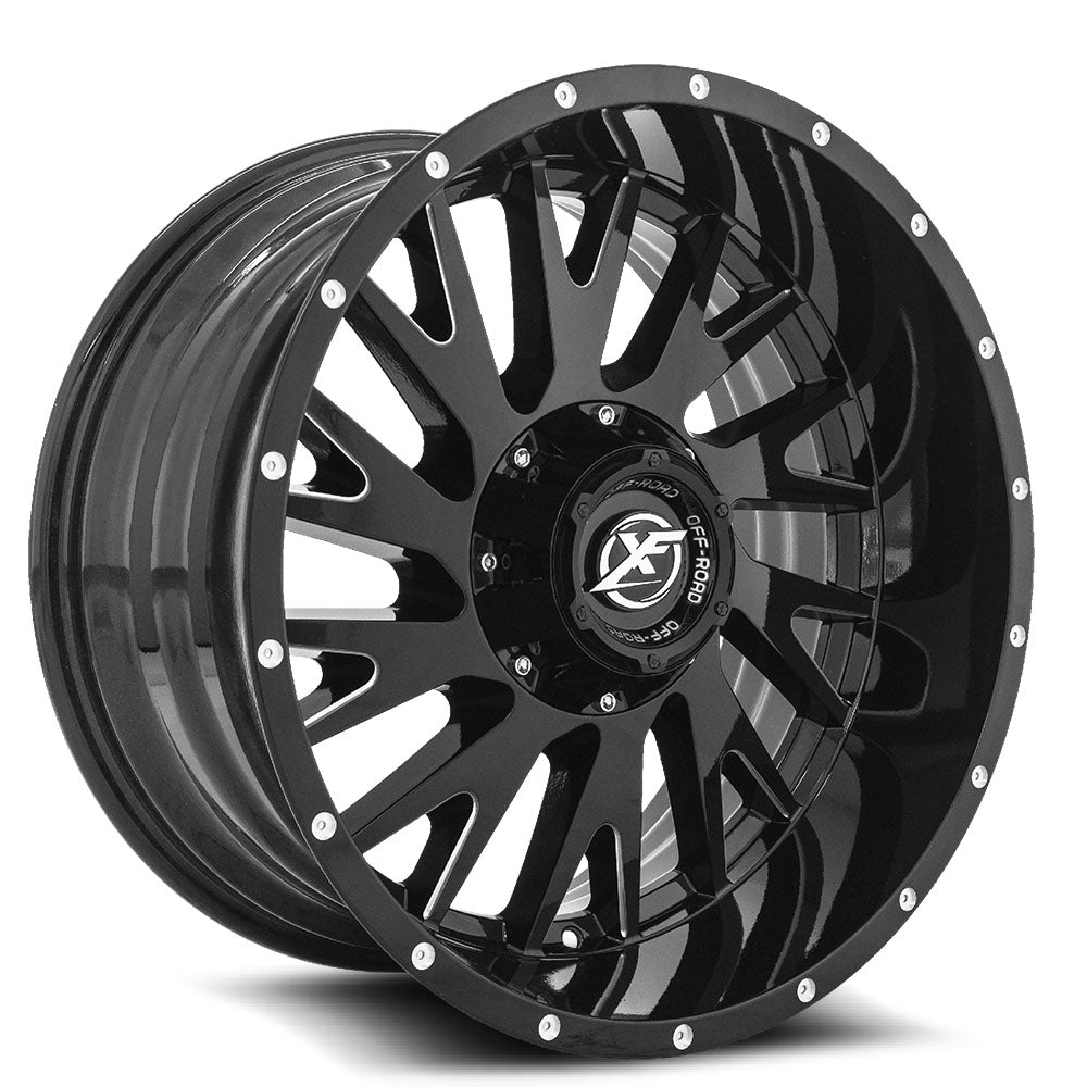 xf off-road xf-221 gloss black & milled