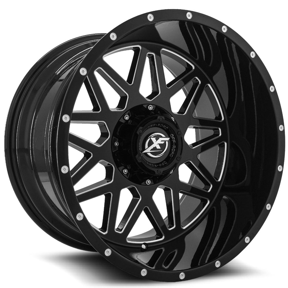 xf off-road xf-211 gloss black & milled 22"/24"/26"