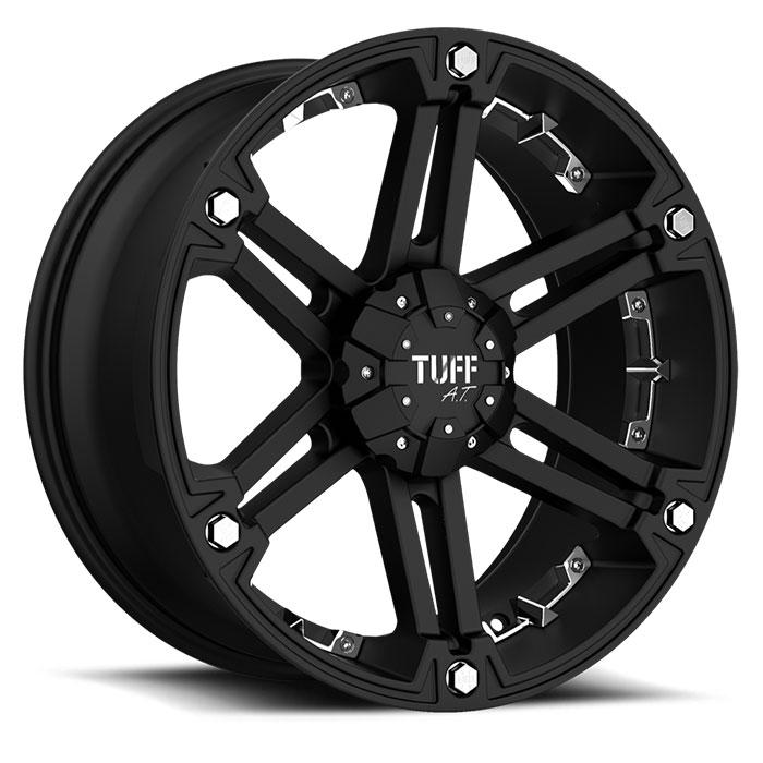 tuff t01 flat black w/chrome inserts